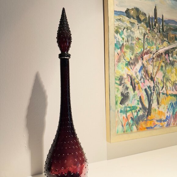 Mid 20th Century Guildcraft Empoli Italy Genie Bottle or Decanter With Stopper - Picture 7 of 11